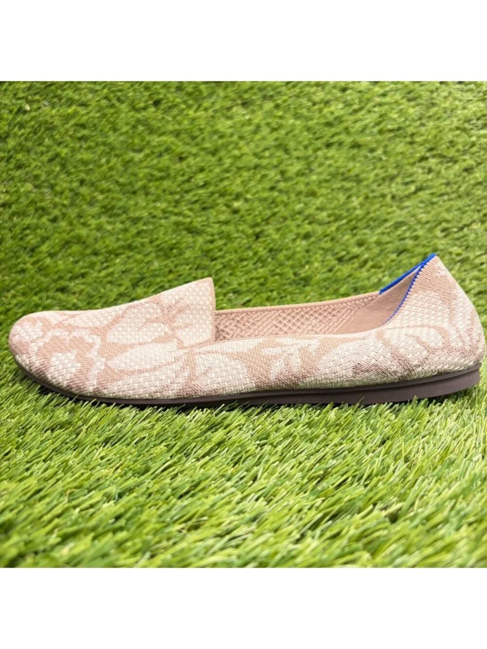 Rothy's The Loafer Womens Size 9 Ivory Brown Casual Classic Slip On Ballet Flats